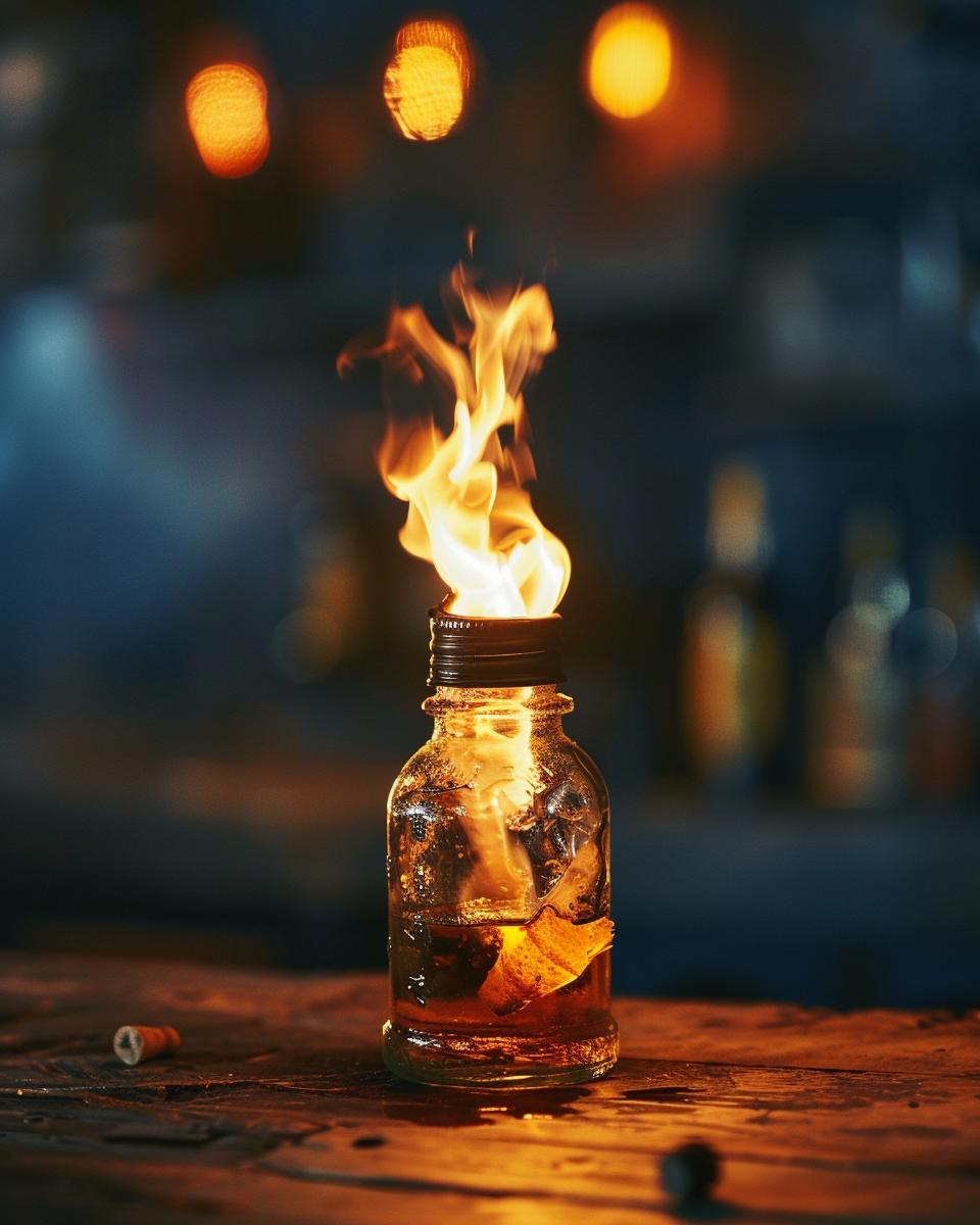 "Person preparing a New Orleans Hand Grenade cocktail with detailed recipe."