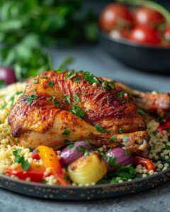 "Competitors preparing in 'Who Can Master the Harissa Chicken Recipe' challenge."