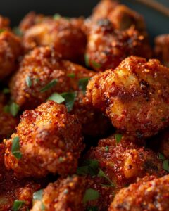 "Step-by-step guide showing longhorns spicy chicken bites sauce recipe preparation."