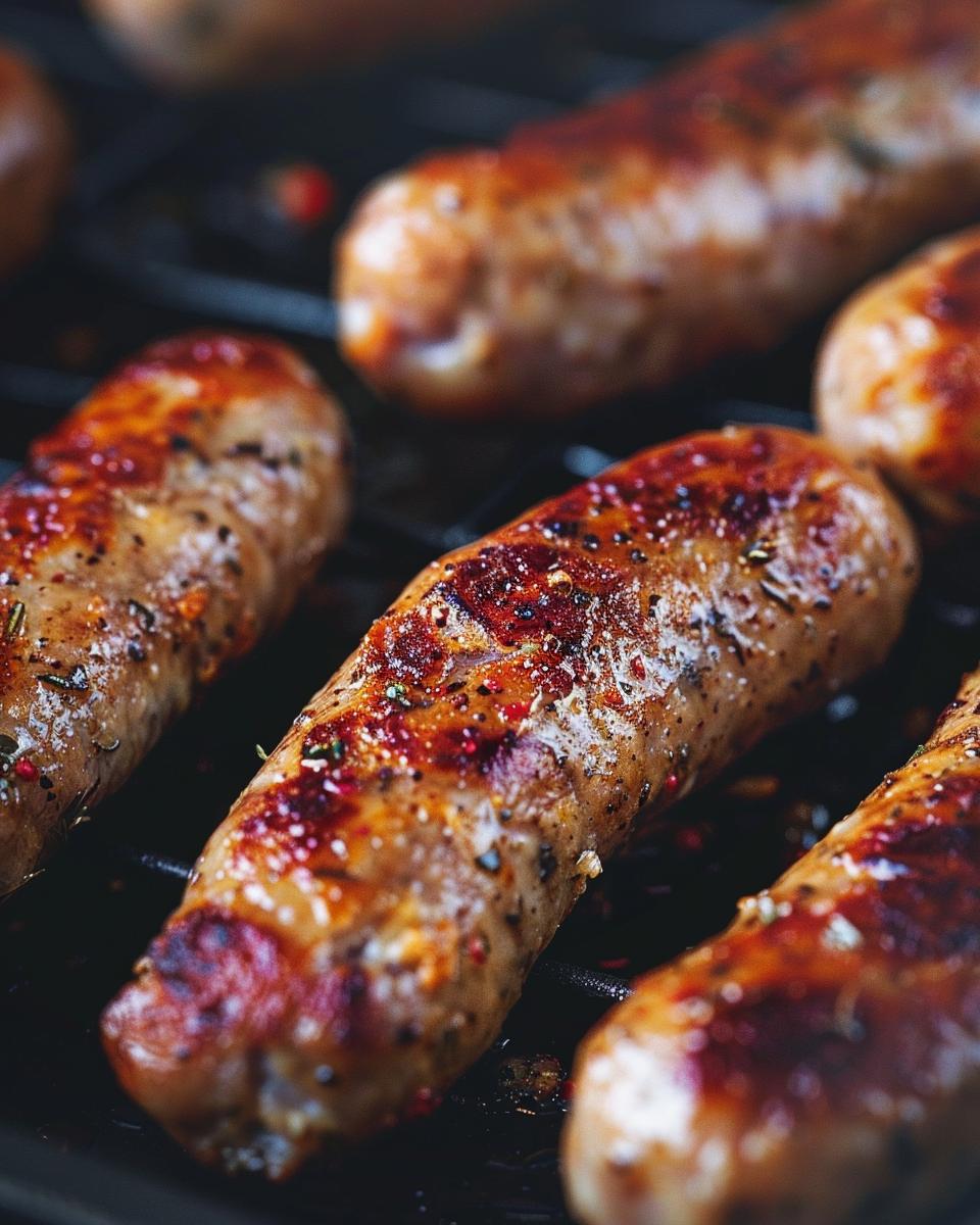 "Chef demonstrating how to cook breakfast sausage links in a modern kitchen."