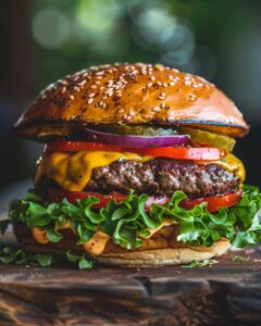 "Chef preparing trill burger sauce recipe in a kitchen for a tasty burger topping."