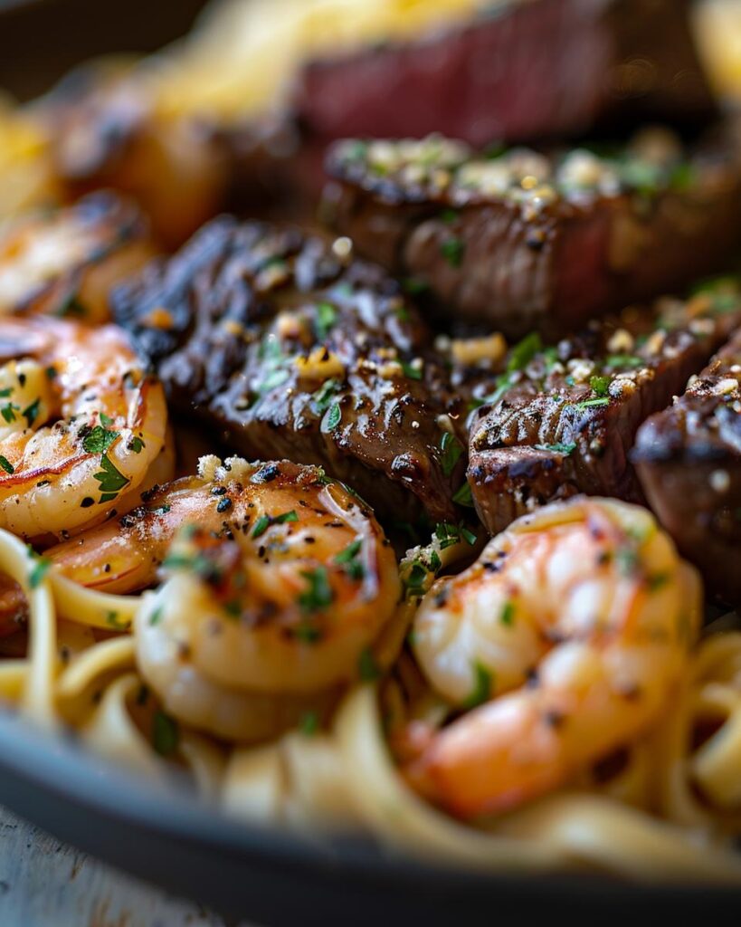 Steak and Shrimp Alfredo Pasta: A Luxe Twist on Comfort