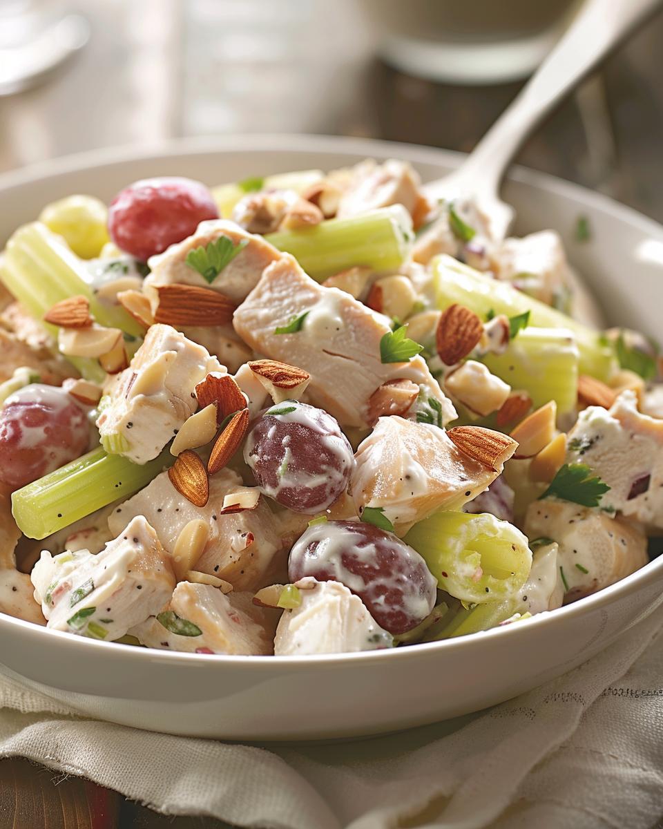 "Step-by-step preparation of Jason's Deli chicken salad recipe in a modern kitchen."