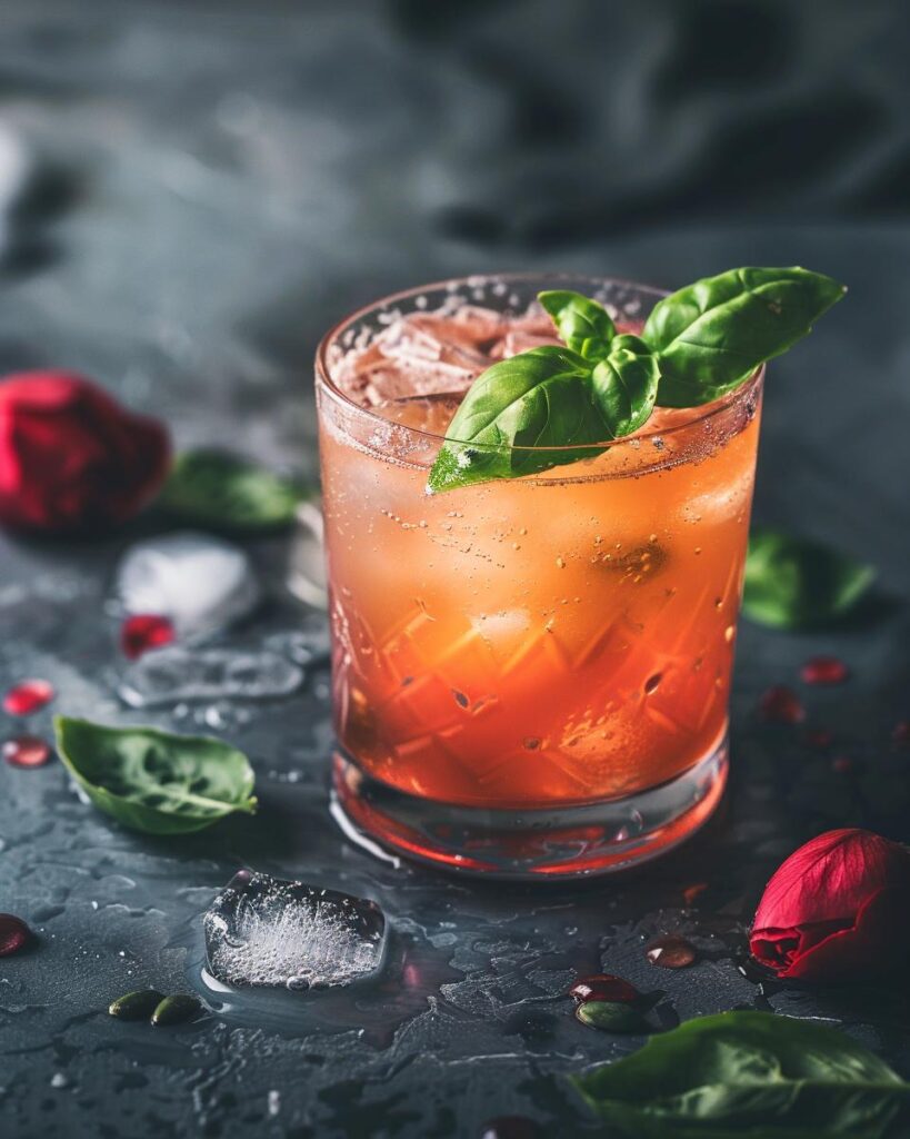 Person making a simple rusa drink recipe with essential ingredients on a kitchen counter.