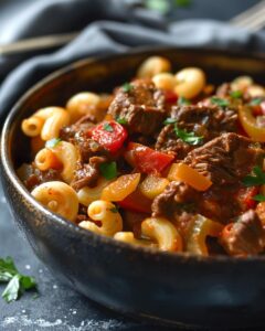 Alt text: "Beginner-friendly guide to the best goulash recipe ever with essential ingredients shown."