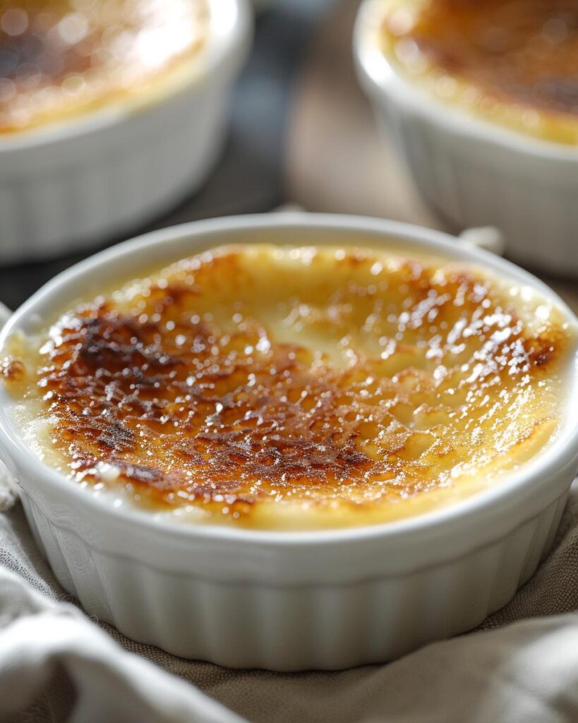 "Chef demonstrating the best creme brulee recipe in a modern kitchen setting."