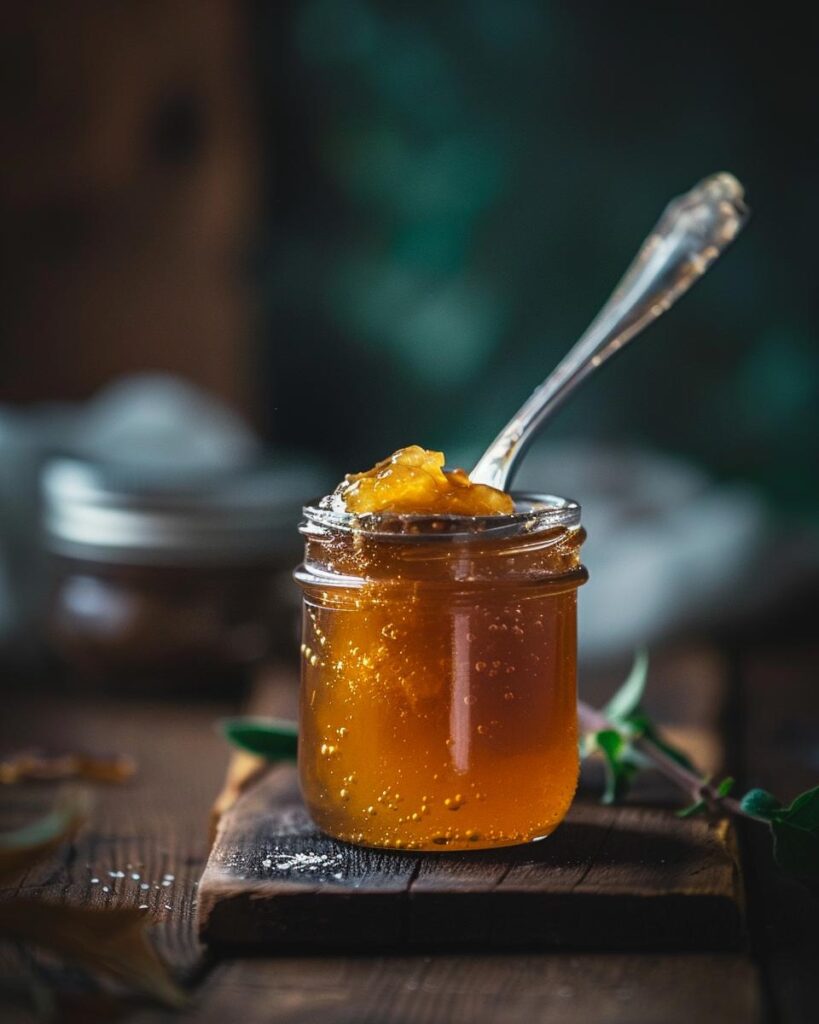 "Person making apple jam recipe with fresh apples and kitchen utensils in the foreground."