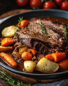 "Beginner-friendly instant pot brisket recipe with simple ingredients and easy-to-follow steps."