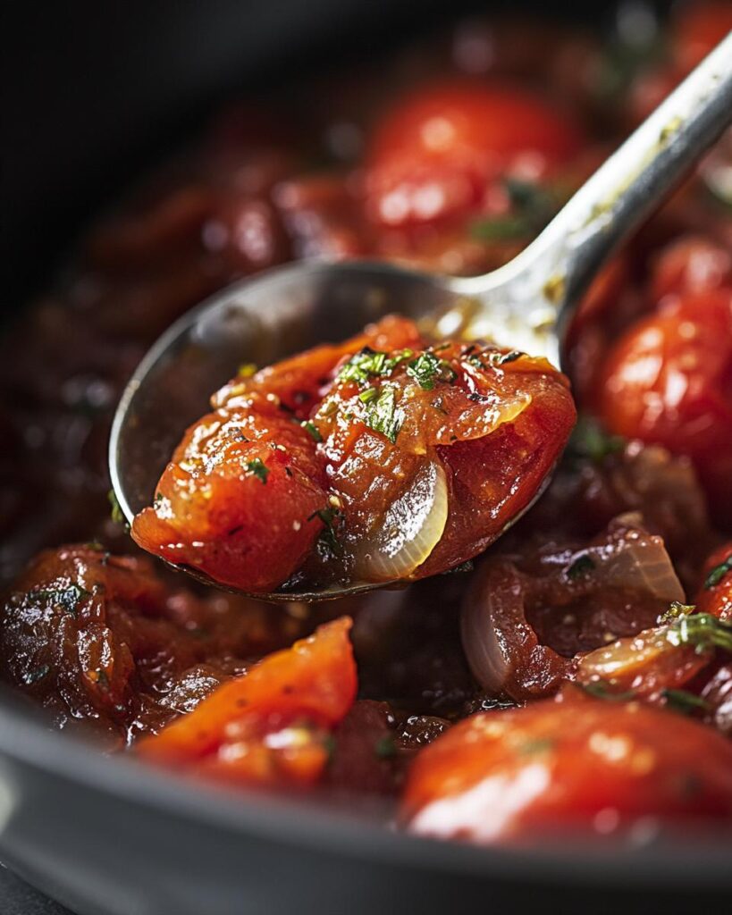 "Simple recipe for stewed tomatoes, ingredients and steps for beginners."