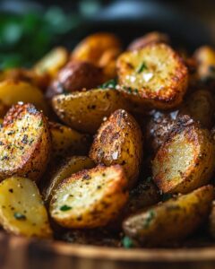 "Easy air fryer potatoes recipe with ingredients and step-by-step instructions for beginners."