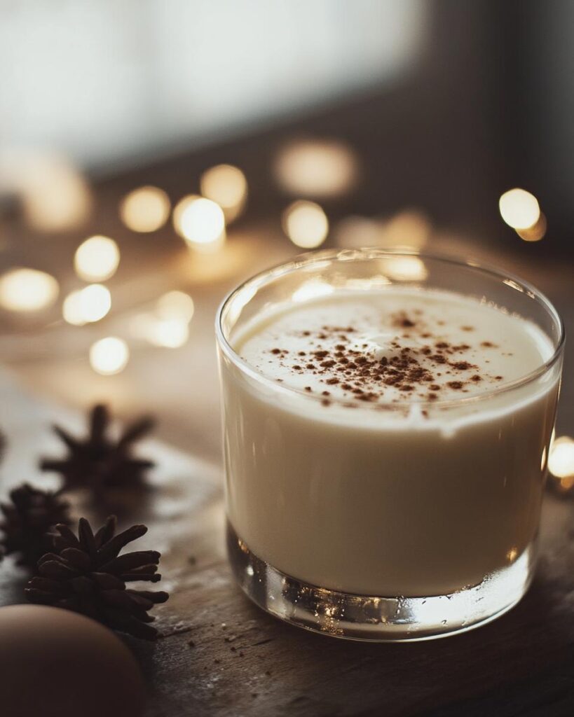 "Easy eggnog recipe alcohol guide with ingredients and difficulty level for holiday drinks."