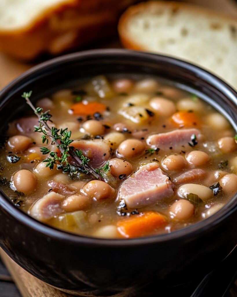 "Step-by-step guide to making a delicious recipe for ham and bean soup."