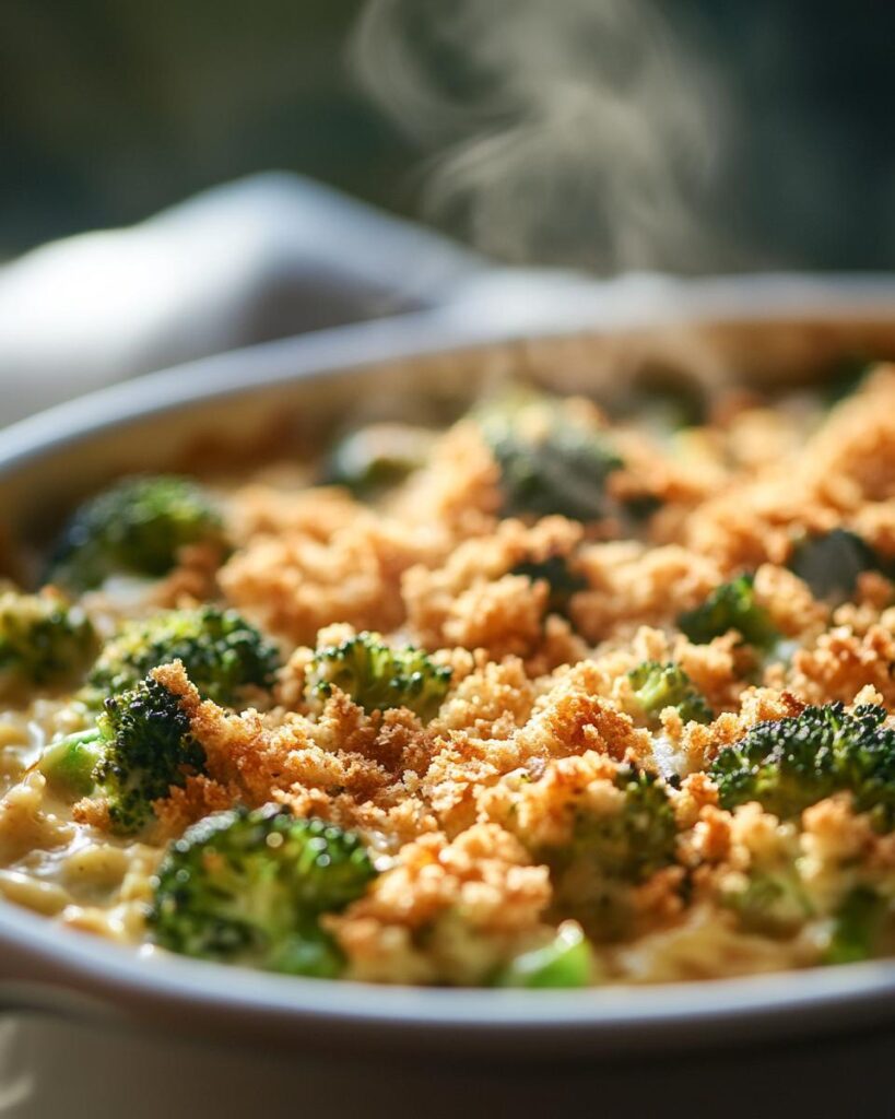 "Easy recipe for broccoli casserole with ingredients and difficulty level for all cooks"